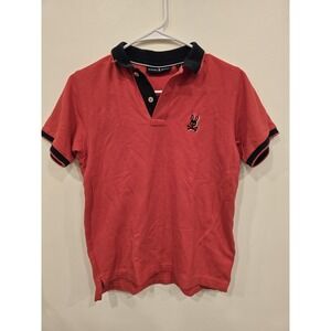 Psycho Bunny Boy's 14-16/L Short Sleeve Polo Logo Pima Cotton